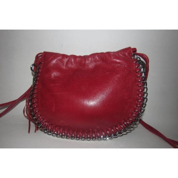 Michael Kors Circular Red Leather Crossbody - Picture 4 of 12